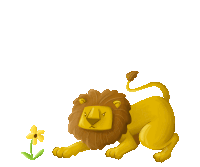 Gif animé lion fleur